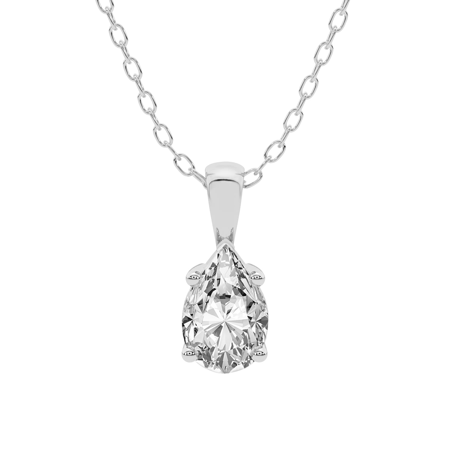 Diamond Pendant Necklace For Women 3 Carat IGI Certified Pear Shape
