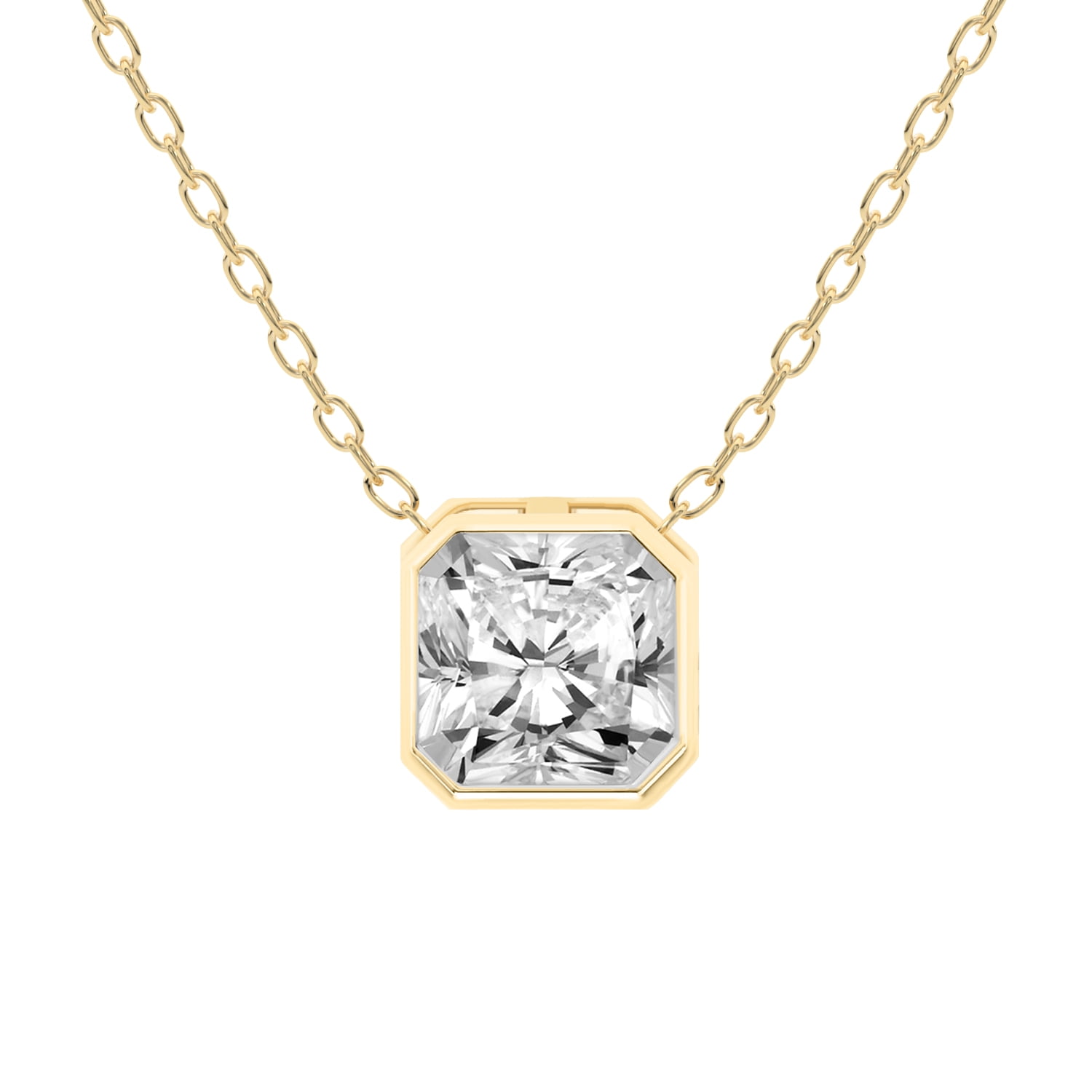 Oval Moissanite Diamond Necklace Rose Gold Drop Halo Pendant Chain | La  More Design