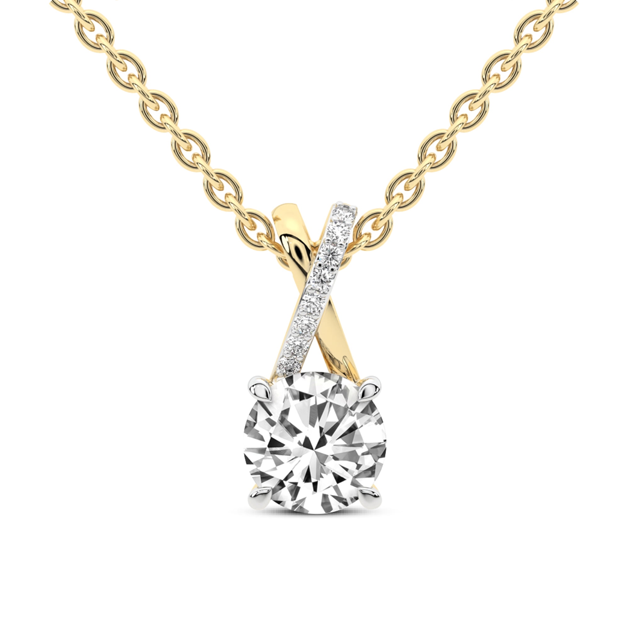Diamond Pendant Necklace For Women 3 Carat IGI Certified Round Shape