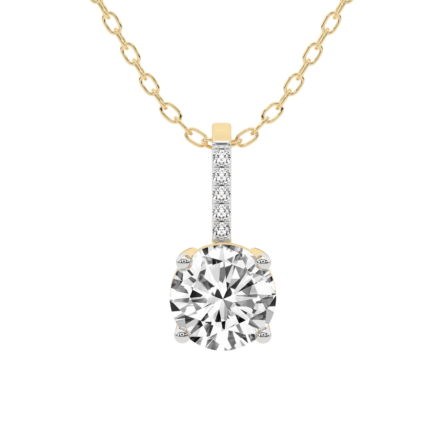 Memoire 18ct White Gold 1/3 Carat Diamond Bale 4 Prong Pendant with Ch –  Shiels Jewellers