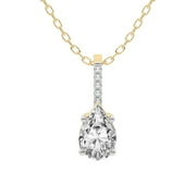 Diamond Pendant Necklace For Women | 3 ct IGI Certified Pear Shape | Lucida Four Prong Lab Diamond Pendant Necklace In 14K Yellow Gold | FG-VS1-VS2 Quality Friendly Diamonds