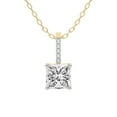 thumbnail image 1 of Diamond Pendant Necklace For Women | 4 Carat IGI Certified Princess Shape Lab Grown Diamond | Lucida Four Prong Lab Diamond Pendant Necklace In 14K Yellow Gold | FG-VS1-VS2 Quality Friendly Diamonds, 1 of 4