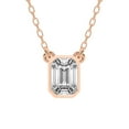 thumbnail image 1 of Diamond Pendant Necklace For Women | 5 Carat IGI Certified Emerald Shape | Classic Bezel Solitaire Lab Diamond Pendant Necklace 18K Rose Gold | FG-VS1-VS2 Quality Friendly Diamonds, 1 of 6