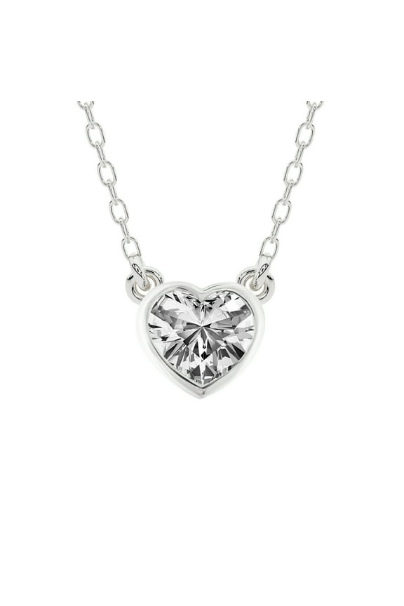 Diamond Pendant Necklace For Women | 5 Carat IGI Certified Heart Shape | Classic Bezel Solitaire Lab Diamond Pendant Necklace 18K White Gold | FG-VS1-VS2 Quality Friendly Diamonds
