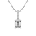 thumbnail image 1 of Diamond Pendant Necklace For Women | 6 Carat IGI Certified Emerald Shape Lab Grown Diamond | Lucida Four Prong Lab Diamond Pendant Necklace In 14K White Gold | FG-VS1-VS2 Quality Friendly Diamonds, 1 of 4