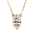 thumbnail image 1 of Diamond Pendant Necklace| 6 Ct IGI Certified Marquise Shape | Classic Bezel Solitaire Lab Diamond Pendant Necklace 14K Rose Gold | FG-VS1-VS2 Quality Friendly Diamonds, 1 of 6