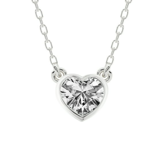 Diamond Pendant Necklace For Women | 0.50 Carat IGI Certified Heart Shape | Classic Bezel Solitaire Lab Diamond Pendant Necklace 18K White Gold | FG-VS1-VS2 Quality Friendly Diamonds