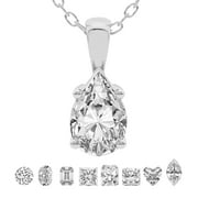 FRIENDLY DIAMONDS Lab Grown Diamond Pendant Necklace For Women IGI Certified 0.50 Carat Pear Shape FG-VS With Gold Chain | Martina Solitaire Pendant Necklace 14K White Gold