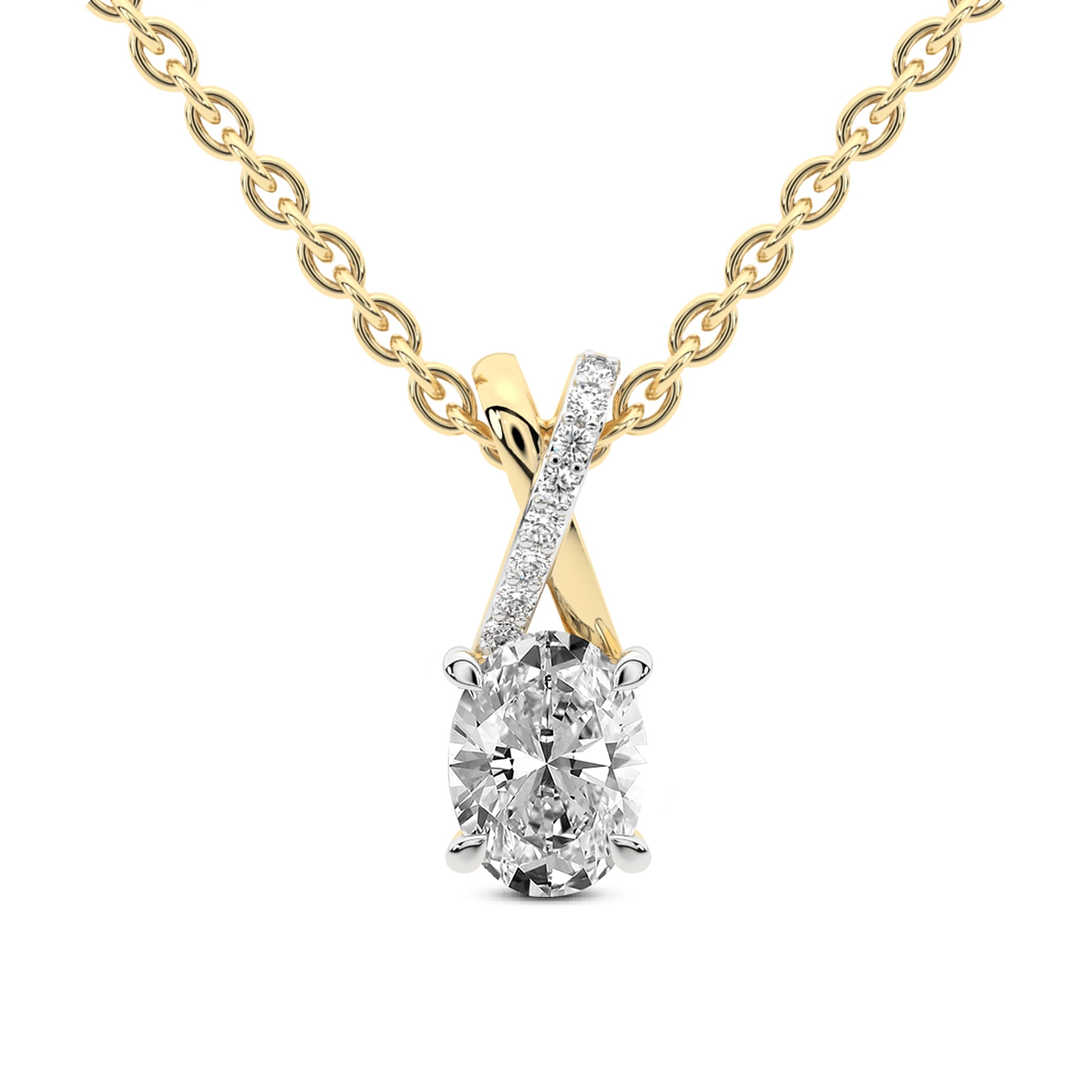 Diamond Pendant Necklace For Women | 0.75 Carat IGI Certified Oval ...