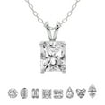 thumbnail image 1 of Lab Grown Diamond Pendant Necklace For Women | 0.75 Carat IGI Certified Radiant Shape FG-VS | Solitaire Pendant Necklace 18K White Gold | Quartze Split Bail, 1 of 7