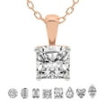thumbnail image 1 of Lab Grown Diamond Pendant Necklace For Women | 1 Carat IGI Certified Cushion Shape FG-VS | Solitaire Pendant Necklace 18K Rose Gold | Martina Solitaire, 1 of 6