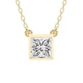 thumbnail image 1 of Diamond Pendant Necklace For Women |1 Carat IGI Certified Princess Shape | Classic Bezel Solitaire Lab Diamond Pendant Necklace 14K Yellow Gold | FG-VS1-VS2 Quality Friendly Diamonds, 1 of 6