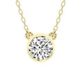 thumbnail image 1 of Diamond Pendant Necklace For Women | 1 Carat IGI Certified Round Shape | Classic Bezel Solitaire Lab Diamond Pendant Necklace 18K Yellow Gold | FG-VS1-VS2 Quality Friendly Diamonds, 1 of 6
