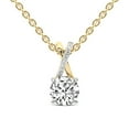 thumbnail image 1 of Diamond Pendant Necklace For Women | 1 Carat IGI Certified Round Shape Lab Grown Diamond | Lou Slider Lab Diamond Pendant Necklace In 18K Yellow Gold | FG-VS1-VS2 Quality | Friendly Diamonds, 1 of 6