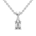 thumbnail image 1 of Diamond Pendant Necklace For Women | 2 Carat IGI Certified Emerald Shape Lab Grown Diamond | Lou Slider Lab Diamond Pendant Necklace In 14K White Gold | FG-VS1-VS2 Quality | Friendly Diamonds, 1 of 5