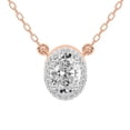 thumbnail image 1 of Diamond Pendant Necklace For Women | 2 Carat IGI Certified Oval Shape Lab Grown Diamond | Flaire Halo Lab Diamond Pendant Necklace 18K Rose Gold | FG-VS1-VS2 Quality Friendly Diamonds, 1 of 4