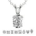 thumbnail image 1 of Lab Grown Diamond Pendant Necklace For Women | 2 Carat IGI Certified Oval Shape FG-VS | Solitaire Pendant Necklace 14K White Gold | Quartze Split Bail, 1 of 8