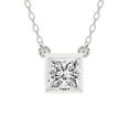 thumbnail image 1 of Diamond Pendant Necklace For Women | 2 Carat IGI Certified Princess Shape | Classic Bezel Solitaire Lab Diamond Pendant Necklace 14K White Gold | FG-VS1-VS2 Quality Friendly Diamonds, 1 of 6