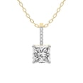 thumbnail image 1 of Diamond Pendant Necklace For Women | 2 Carat IGI Certified Princess Shape Lab Grown Diamond | Lucida Four Prong Lab Diamond Pendant Necklace In 18K Yellow Gold | FG-VS1-VS2 Quality Friendly Diamonds, 1 of 4