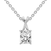 Diamond Pendant Necklace For Women | 2 Carat IGI Certified Radiant Shape Lab Grown Diamond | Lou Slider Lab Diamond Pendant Necklace In 14K White Gold | FG-VS1-VS2 Quality | Friendly Diamonds