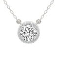 thumbnail image 1 of Diamond Pendant Necklace For Women | 2 Carat IGI Certified Round Shape Lab Grown Diamond | Flaire Halo Lab Diamond Pendant Necklace 14K White Gold | FG-VS1-VS2 Quality Friendly Diamonds, 1 of 7