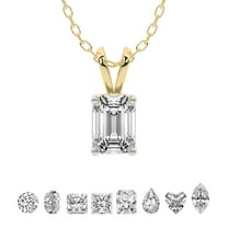 3 Carat Emerald IGI Certified Lab Grown Diamond Pendant Necklace For Women | FG-VS Solitaire Pendant Necklace 18K Yellow Gold | Quartze Split Bail