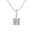 thumbnail image 1 of Diamond Pendant Necklace For Women | 3 Carat IGI Certified Princess Shape Lab Grown Diamond | Lucida Four Prong Lab Diamond Pendant Necklace In 14K White Gold | FG-VS1-VS2 Quality Friendly Diamonds, 1 of 4