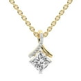 thumbnail image 1 of Diamond Pendant Necklace For Women | 3 Carat IGI Certified Princess Shape Lab Grown Diamond | Priscilla Slider Lab Diamond Pendant Necklace 14K Yellow Gold | FG-VS1-VS2 Quality | Friendly Diamonds, 1 of 6