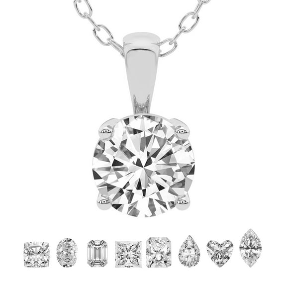 3 Carat Round IGI Certified Lab Grown Diamond Pendant Necklace For Women | FG-VS Solitaire Pendant Necklace 14K White Gold | Martina Solitaire