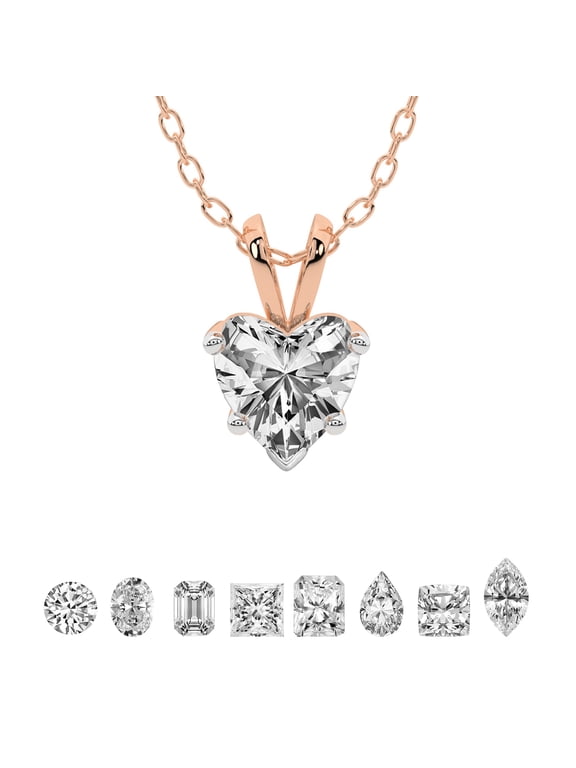 3 Carat Heart IGI Certified Lab Grown Diamond Pendant Necklace For Women | FG-VS Solitaire Pendant Necklace 14K Yellow Gold | Quartze Split Bail