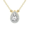 thumbnail image 1 of Diamond Pendant Necklace For Women | 3 ct IGI Certified Pear Shape | Flaire Halo Lab Diamond Pendant Necklace 14K Yellow Gold | FG-VS1-VS2 Quality Friendly Diamonds, 1 of 6