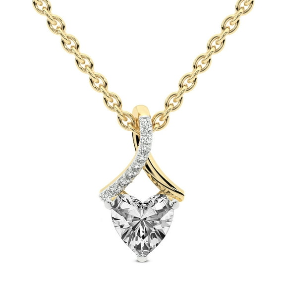 Diamond Pendant Necklace For Women | 4 Carat IGI Certified Heart Shape Lab Grown Diamond | Priscilla Slider Lab Diamond Pendant Necklace 18K Yelllow Gold | FG-VS1-VS2 Quality | Friendly Diamonds