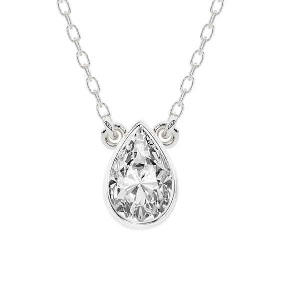 Diamond Pendant Necklace For Women | 4 Carat IGI Certified Pear Shape | Classic Bezel Solitaire Lab Diamond Pendant Necklace 14K White Gold | FG-VS1-VS2 Quality Friendly Diamonds
