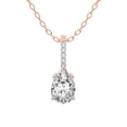 thumbnail image 1 of Diamond Pendant Necklace For Women | 4 Carat IGI Certified Pear Shape Lab Grown Diamond | Lucida Four Prong Lab Diamond Pendant Necklace In 18K Rose Gold | FG-VS1-VS2 Quality Friendly Diamonds, 1 of 4