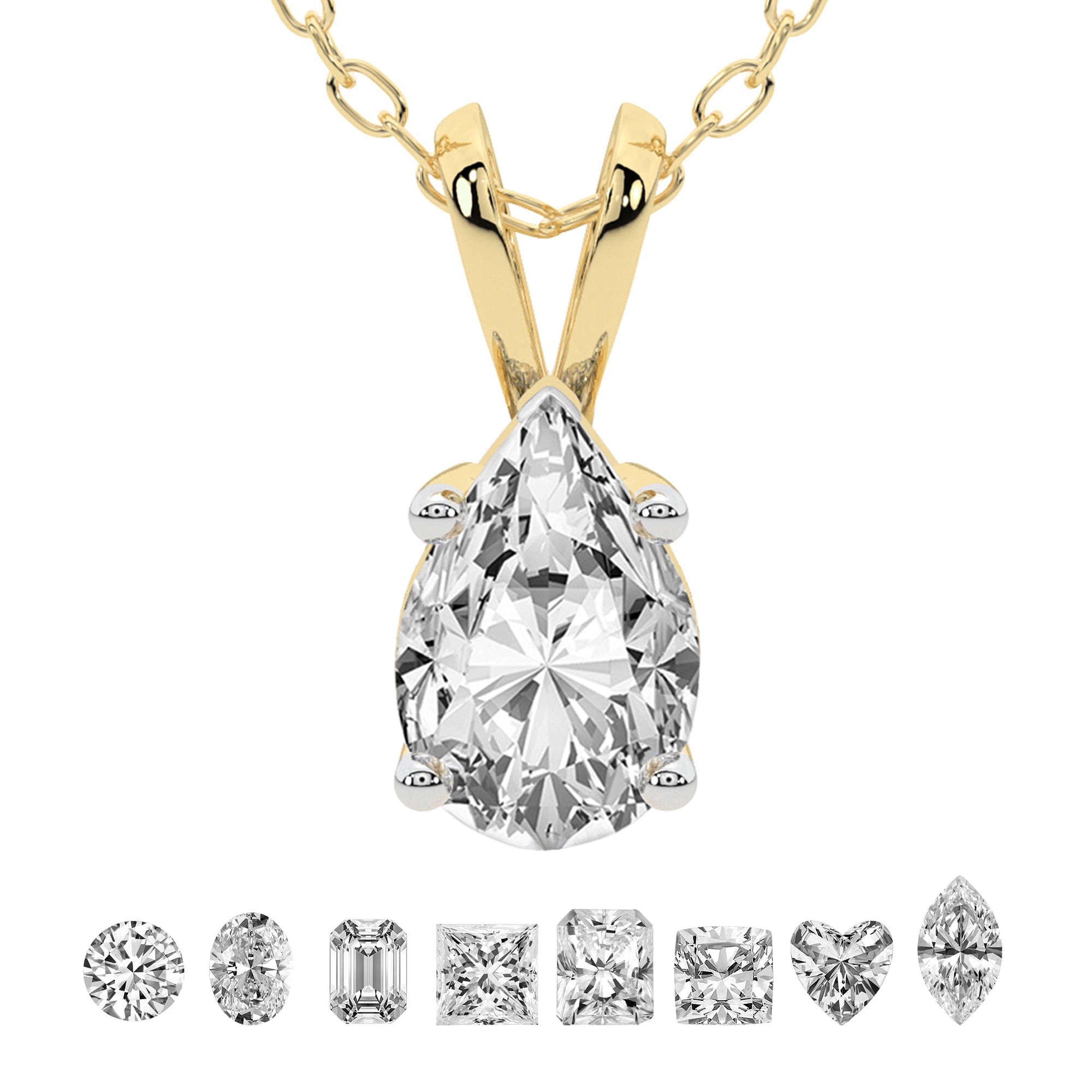 5 Carat Pear IGI Certified Lab Grown Diamond Pendant Necklace For Women ...