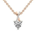 thumbnail image 1 of Diamond Pendant Necklace For Women | 6 Carat IGI Certified Heart Shape Lab Grown Diamond | Lou Slider Lab Diamond Pendant Necklace In 14K Rose Gold | FG-VS1-VS2 Quality | Friendly Diamonds, 1 of 5