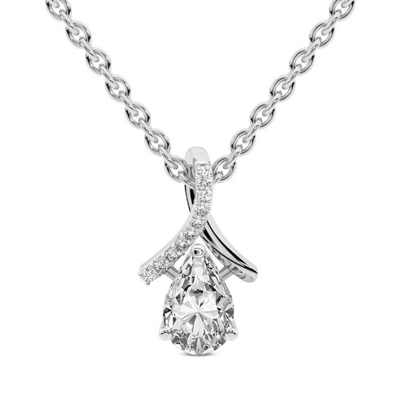 Diamond Pendant Necklace For Women |6 Carat IGI Certified Pear Shape Lab Grown Diamond | Priscilla Slider Lab Diamond Pendant Necklace 18K White Gold | FG-VS1-VS2 Quality | Friendly Diamonds