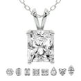 thumbnail image 1 of 6 Carat Radiant IGI Certified Lab Grown Diamond Pendant Necklace For Women | FG-VS Solitaire Pendant Necklace 14K White Gold | Quartze Split Bail, 1 of 7