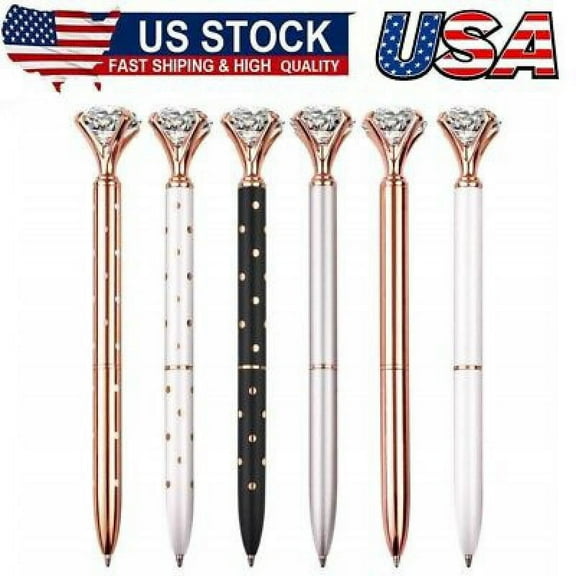Diamond Pens With Big Crystal Pretty Glitter Ballpoint Pens,Include Pen Refills