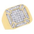 thumbnail image 1 of Diamond Pinky Ring 10K Yellow Gold Mens Round Cut Wide Square Pave Band 0.33 Ct., 1 of 5