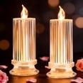 thumbnail image 1 of Diamond Plastic LED Flameless Candles for Home Table Decor, Battery Operated Fake Candle, 1 of 8