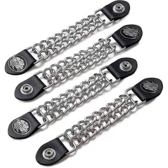 Diamond Plate 4 pc Vest Extender Set - 6.5 in -Buffalo Nickel Head Engraving