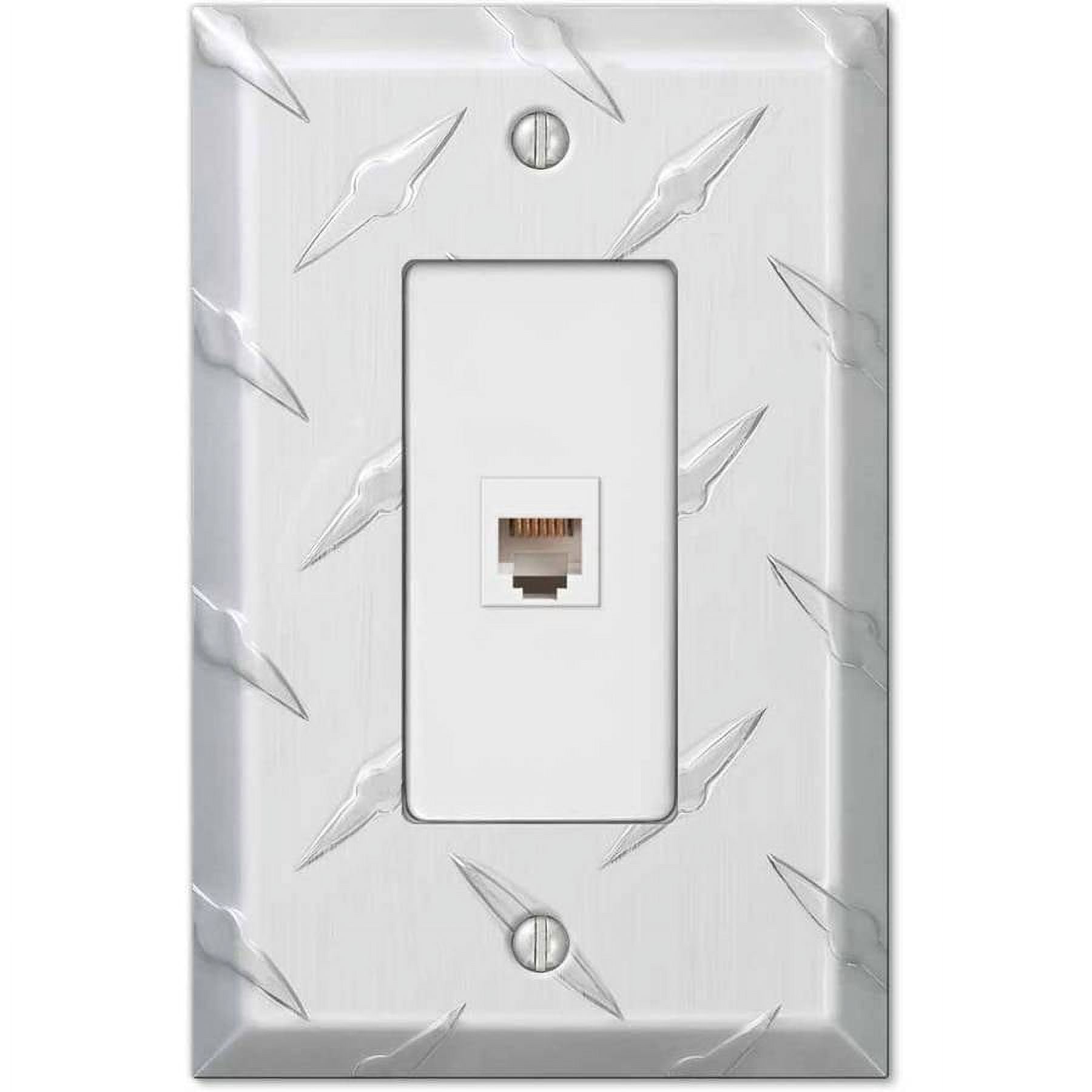 Diamond Plate Aluminum Single Phone Wall Plate