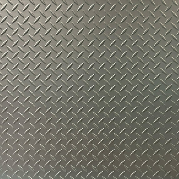 Diamond Plate Faux Tin Glue Up 4' x 8' Wainscoting Panels in Argent Silver (96 Sq.ft / Pack) - 3 Pieces