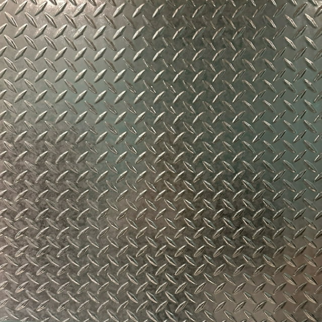 Diamond Plate Faux Tin Glue Up 4' x 8' Wainscoting Panels in Galvanized (96 Sq.ft / Pack) - 3 Pieces