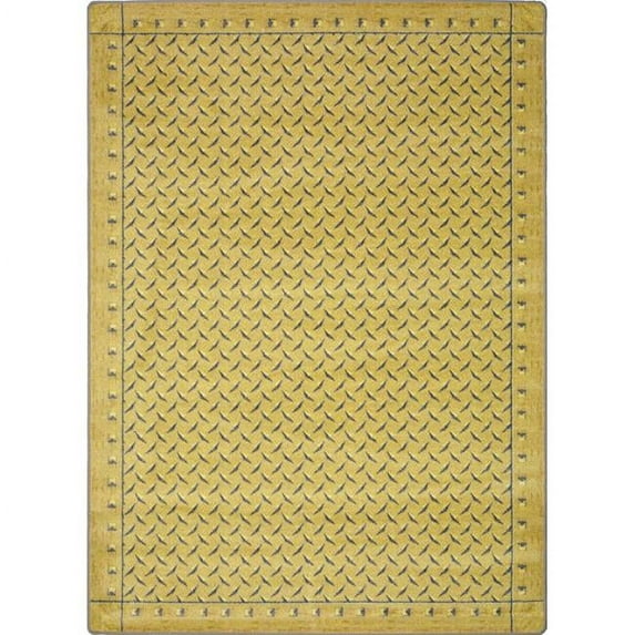 Diamond Plate Gold 3 ft.10 in. x 5 ft.4 in. WearOn Nylon Machine Tufted- Cut Pile Whimsy Rug