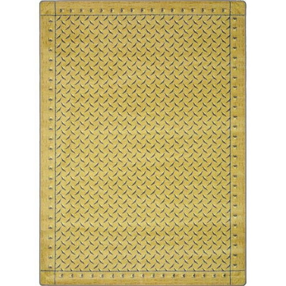 Diamond Plate Gold 5 ft.4 in. x 7 ft.8 in.  WearOn Nylon Machine Tufted- Cut Pile Whimsy Rug