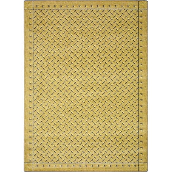 Diamond Plate Gold 7 ft.8 in. x 10 ft.9 in.  WearOn Nylon Machine Tufted- Cut Pile Whimsy Rug