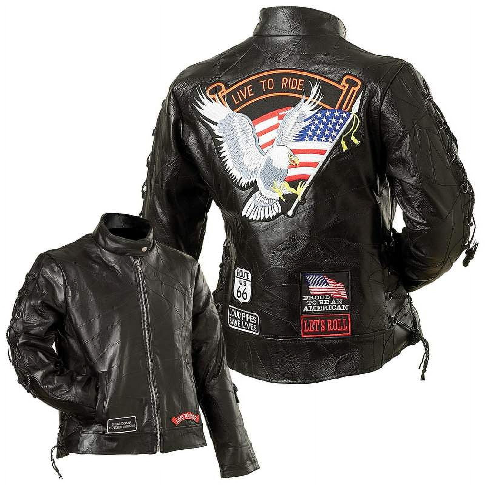 再構築　ライダース　 Diamond Plate Buffalo Leather Diamond Plate Buffalo Leather Men's Patchwork Biker Jacket