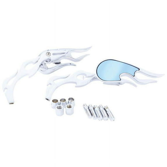 Diamond Plate™ Motorcycle Universal Mirrors - BKMIR2